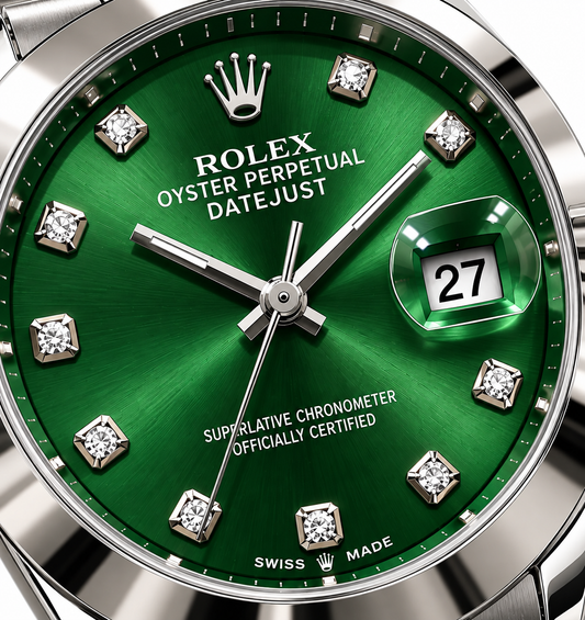 Rolex Datejust Green Dial – Luxury Stainless Steel Watch