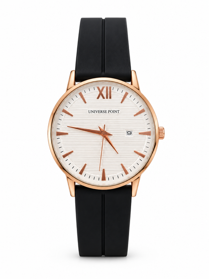 Universe Point Men’s Rose Gold Watch with Black Strap | Granddials