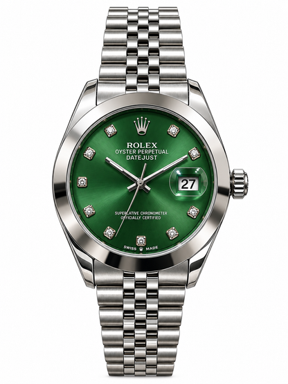 Rolex Datejust Green Dial – Luxury Stainless Steel Watch