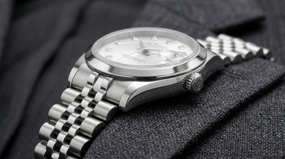 Rolex Datejust Stainless Steel Silver Diamond Dial Watch