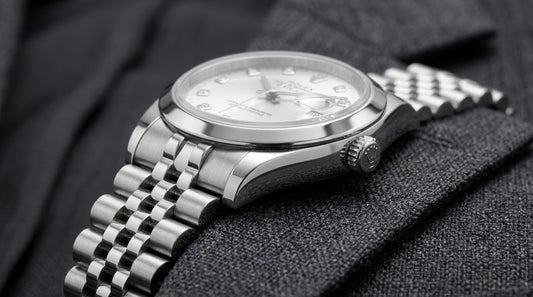 Rolex Datejust Stainless Steel Silver Diamond Dial Watch