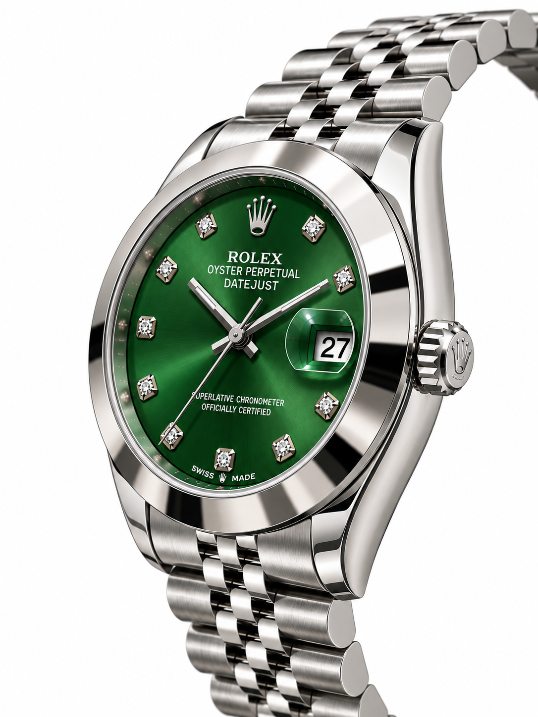 Rolex Datejust Green Dial – Luxury Stainless Steel Watch
