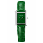 Cartier Leather Strap Elegant Rectangular Tank Watch