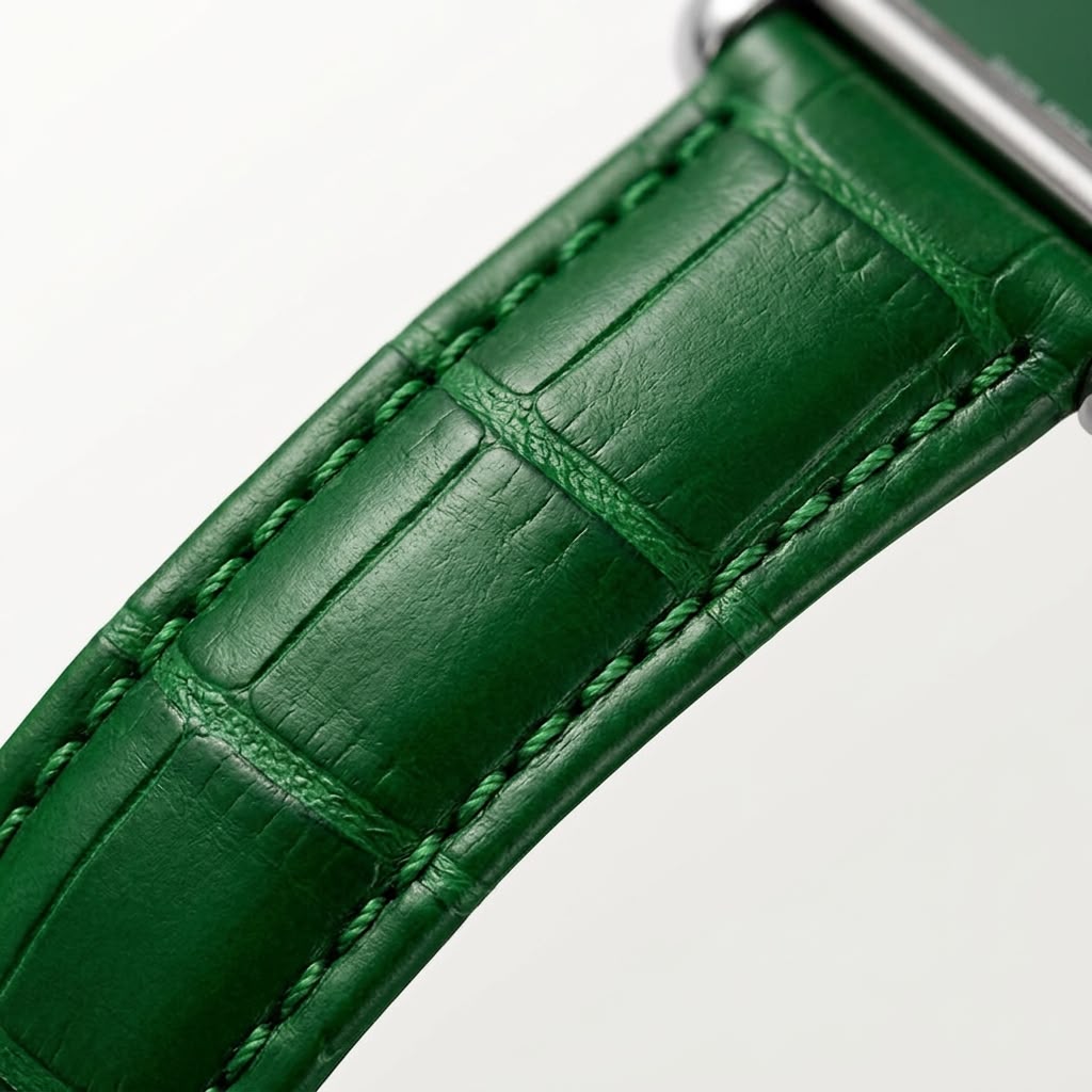 Cartier Leather Strap Elegant Rectangular Tank Watch
