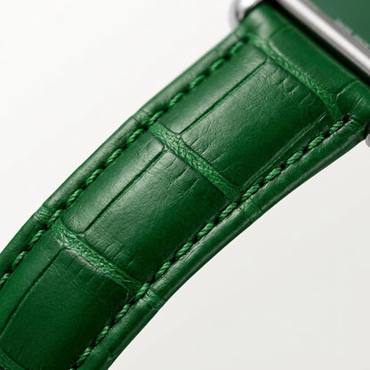 Cartier Leather Strap Elegant Rectangular Tank Watch