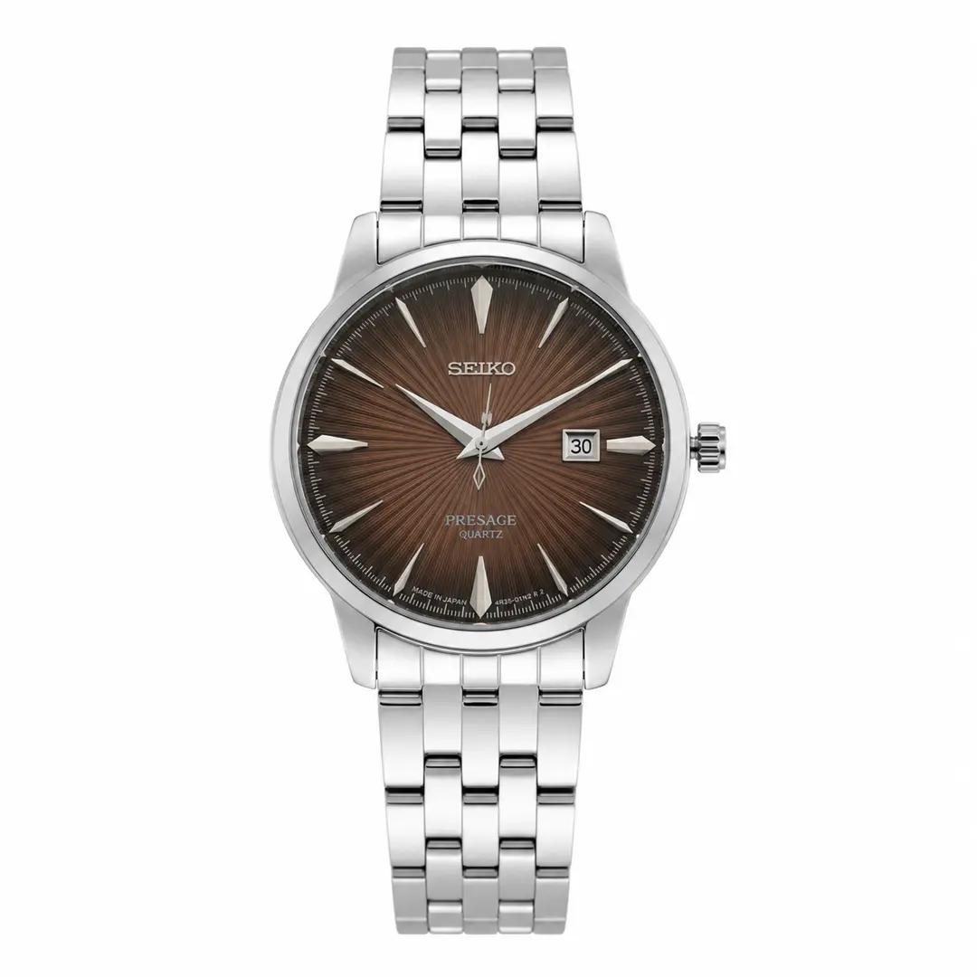 Seiko Presage Cocktail Time Stainless Steel Brown Dial Watch