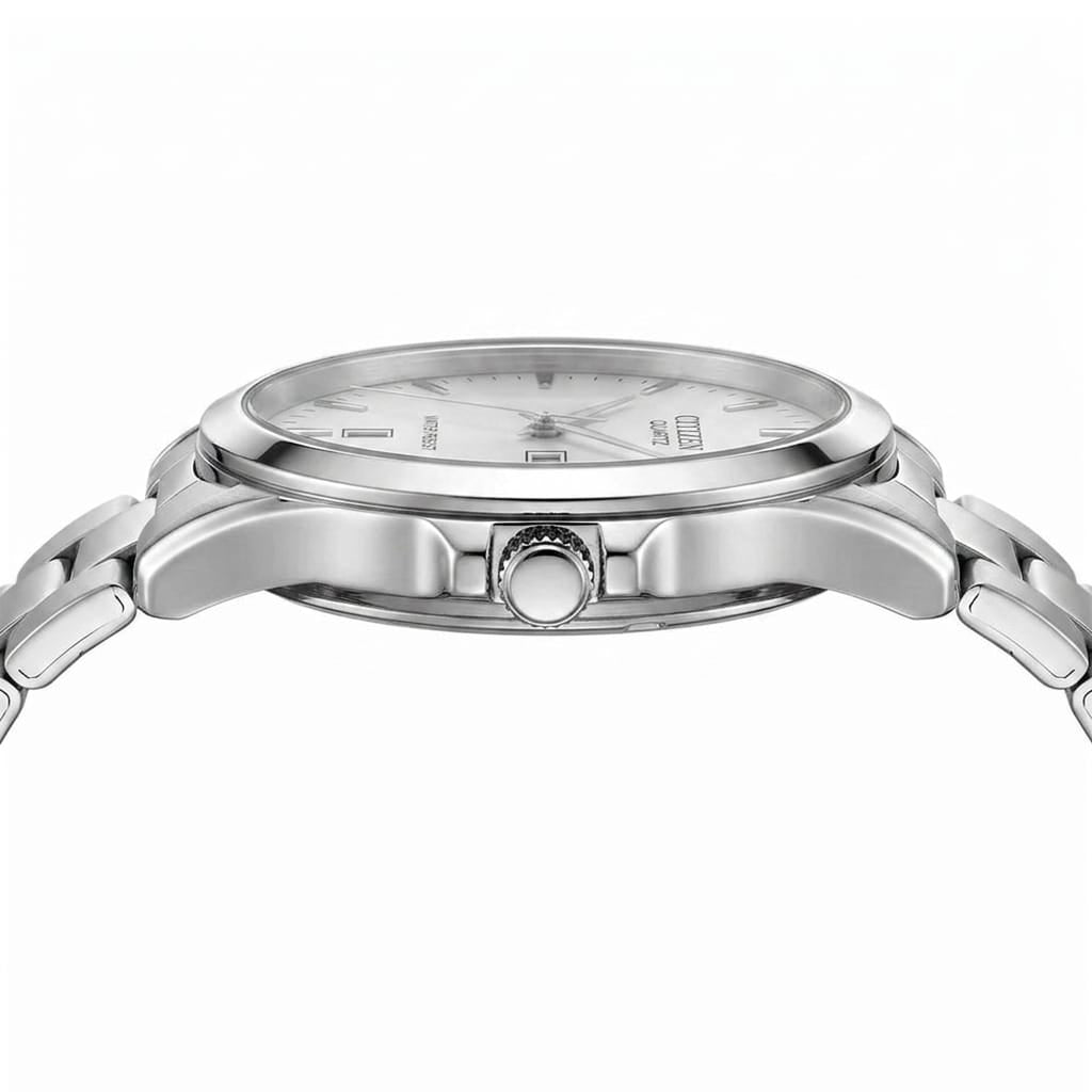 Citizen Stainless Steel White Dial Quartz Day-Date Men's Watch