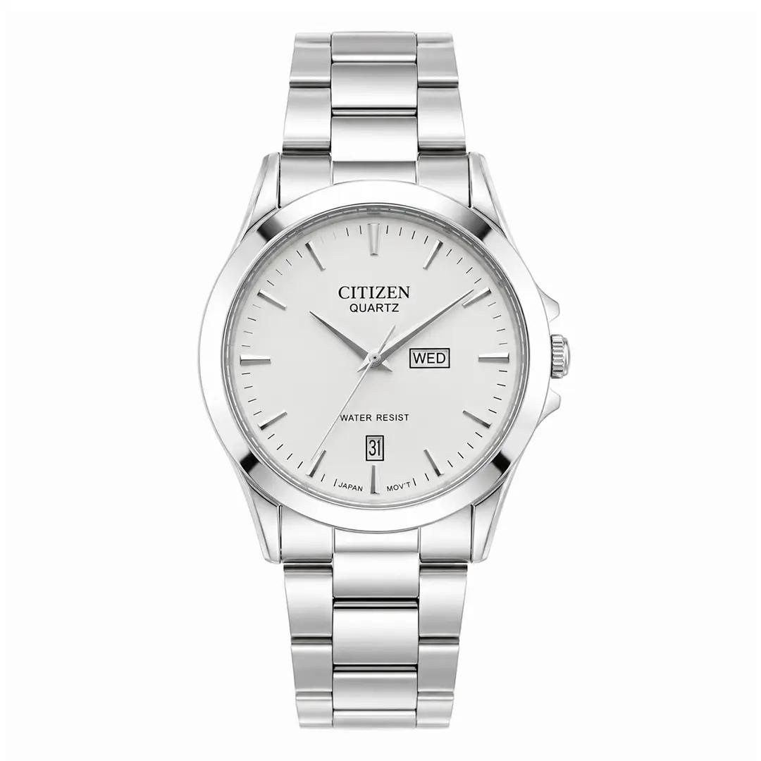Citizen Stainless Steel White Dial Quartz Day-Date Men's Watch