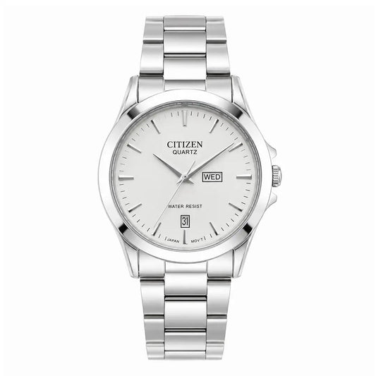 Citizen Stainless Steel White Dial Quartz Day-Date Men's Watch