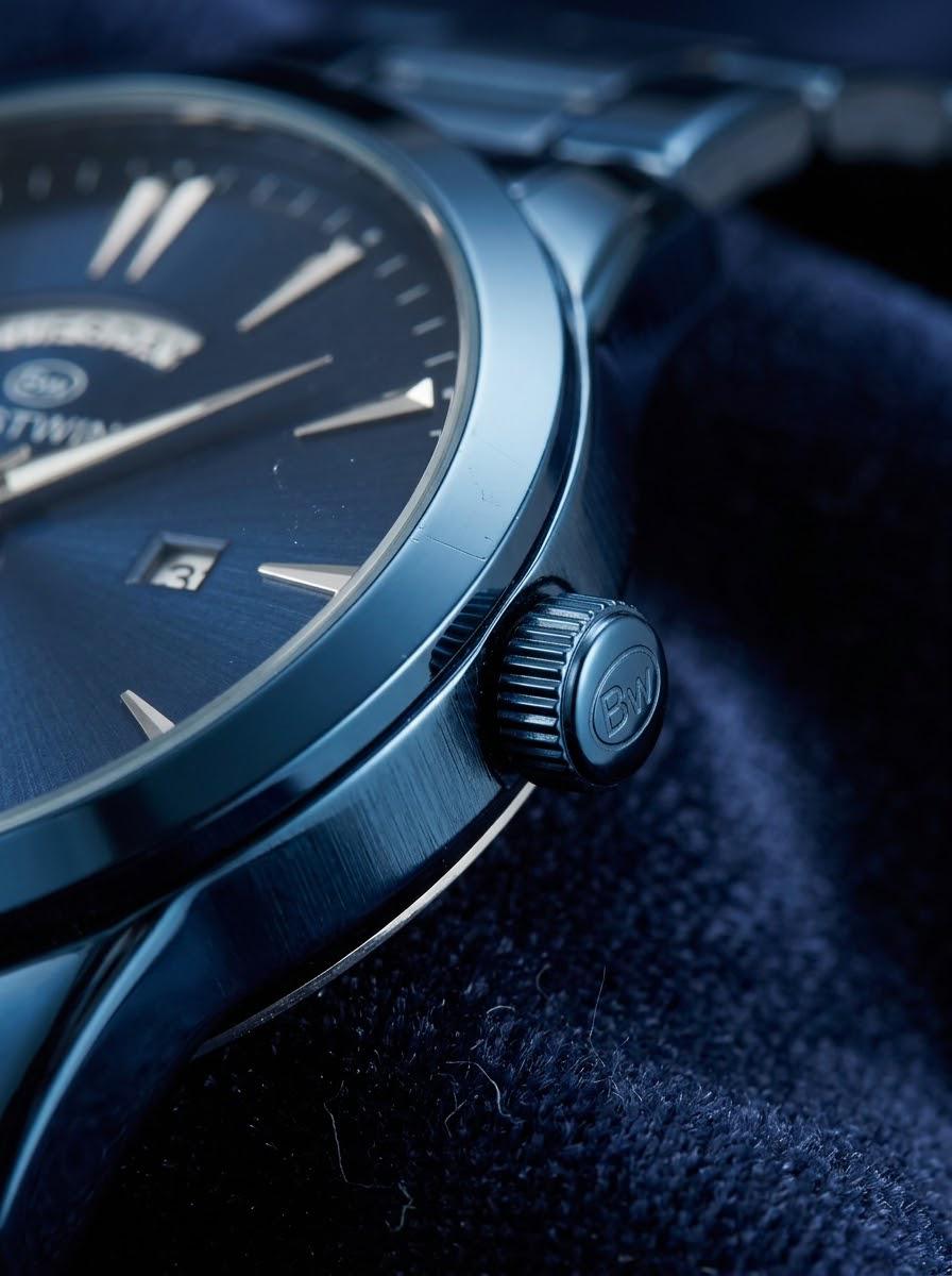 BESTWIN Premium Deep Blue Stainless Steel Quartz Watch