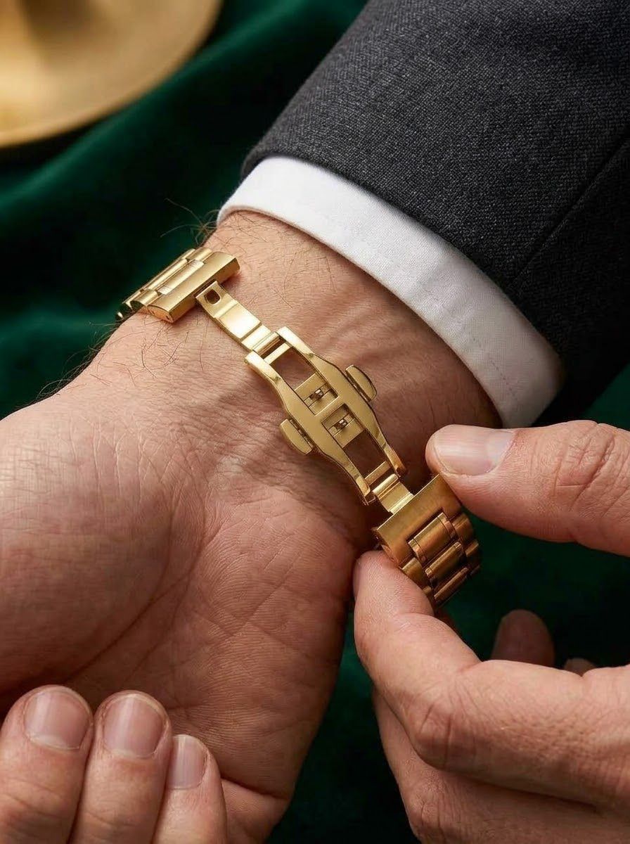 BESTWIN Luxury Gold Skeleton Mechanical Style Watch